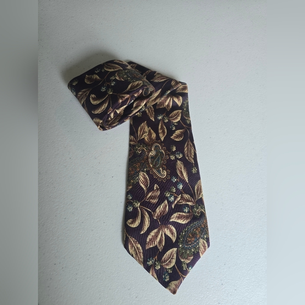 Vintage Purple and Gold Classic Tie - Picture 4 of 7
